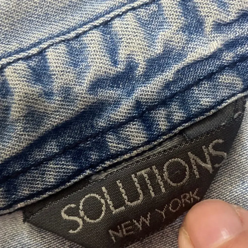 Vintage Solutions NY Embroidered Beach Denim Sleeveless Top Medium